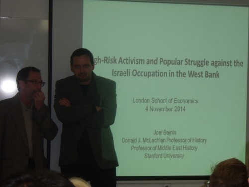 Joel Beinin and John Chalcraft in discussion last Tuesday at LSE.